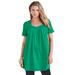 Plus Size Women's Pleatneck Ultimate Tunic by Roaman's in Tropical Emerald (Size L) Long Shirt