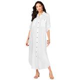 Plus Size Women's Safari Dress by Roaman's in White (Size 14 W)