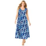 Plus Size Women's Pintucked Sleeveless Dress by Woman Within in Horizon Blue Ditsy Bloom (Size 3X)