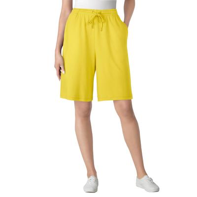 Plus Size Women's Sport Knit Short by Woman Within in Primrose Yellow (Size 6X)
