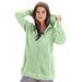 Plus Size Women's Classic-Length Thermal Hoodie by Roaman's in Green Mint (Size 3X) Zip Up Sweater