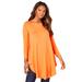 Plus Size Women's Boatneck Swing Ultra Femme Tunic by Roaman's in Grenadine (Size 30/32) Long Shirt