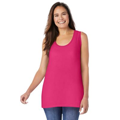 Plus Size Women's High-Low Tank by Woman Within in Raspberry Sorbet (Size L) Top