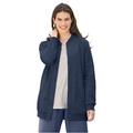 Plus Size Women's Fleece Baseball Jacket by Woman Within in Heather Navy (Size 4X)