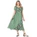 Plus Size Women's Rose Garden Maxi Dress by Woman Within in Sage Pretty Rose (Size 32 W)