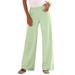 Plus Size Women's Wide-Leg Soft Knit Pant by Roaman's in Green Mint (Size M) Pull On Elastic Waist