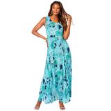 Plus Size Women's Sleeveless Crinkle Dress by Roaman's in Ocean Mixed Paisley (Size 18/20)