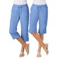 Plus Size Women's Convertible Length Cargo Capri Pant by Woman Within in French Blue (Size 22 W)