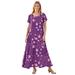 Plus Size Women's Short-Sleeve Crinkle Dress by Woman Within in Plum Purple Patch Floral (Size 6X)