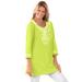Plus Size Women's Embroidered Knit Tunic by Woman Within in Lime (Size 38/40)