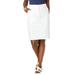 Plus Size Women's Stretch Cotton Chino Skirt by Jessica London in White (Size 20 W)