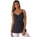 Plus Size Women's Stretch Cotton Shirred Tank by Jessica London in Black (Size 30/32)