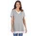 Plus Size Women's Layered-Look Tunic by Woman Within in Heather Grey (Size 5X)