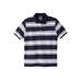 Men's Big & Tall Shrink-Less™ Pocket Piqué Polo Shirt by Liberty Blues in Navy Rugby Stripe (Size XL)