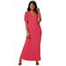 Plus Size Women's Cold Shoulder Maxi Dress by Jessica London in Vibrant Watermelon (Size 36 W)