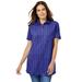 Plus Size Women's Perfect Printed Short-Sleeve Polo Shirt by Woman Within in Ultra Blue Tonal Geo (Size 6X)