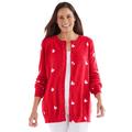 Plus Size Women's Perfect Long-Sleeve Cardigan by Woman Within in Classic Red Heart (Size 2X) Sweater