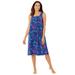 Plus Size Women's Print Sleeveless Square Neck Lounger by Dreams & Co. in Evening Blue Tie Dye (Size 2X)