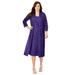 Plus Size Women's Lace & Sequin Jacket Dress Set by Roaman's in Midnight Violet (Size 34 W) Formal Evening