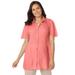 Plus Size Women's Blouse In Crinkle Georgette by Woman Within in Sweet Coral (Size 22/24) Shirt