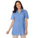 Plus Size Women's Blouse In Crinkle Georgette by Woman Within in French Blue (Size 22/24) Shirt