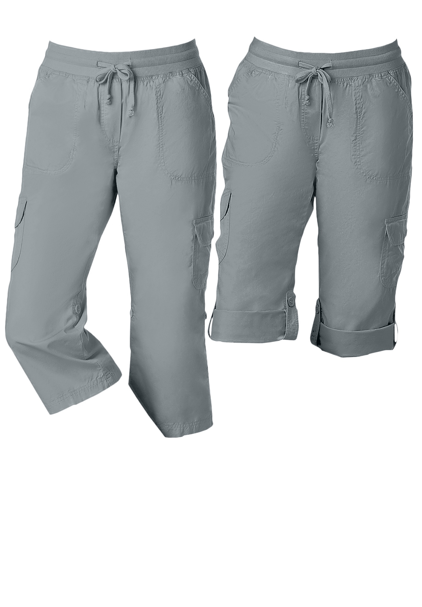 Plus Size Women's Convertible Length Cargo Capri/Bermuda by Woman Within in Gunmetal (Size 38 WP) Pant