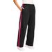 Plus Size Women's Side Stripe Cotton French Terry Straight-Leg Pant by Woman Within in Black Raspberry Sorbet (Size 12)