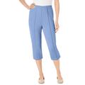 Plus Size Women's The Hassle-Free Soft Knit Capri by Woman Within in French Blue (Size 26 W)