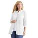 Plus Size Women's Cotton Cable Knit Cardigan Sweater by Woman Within in White (Size L)