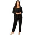 Plus Size Women's 4-Piece Knit Wardrober by The London Collection in Black (Size 18/20)