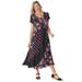 Plus Size Women's Rose Garden Maxi Dress by Woman Within in Black Pretty Rose (Size 34 W)