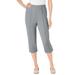 Plus Size Women's The Hassle-Free Soft Knit Capri by Woman Within in Gunmetal (Size 38 W)