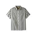 Men's Big & Tall Striped Short-Sleeve Sport Shirt by KingSize in Olive Stripe (Size 5XL)