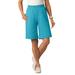 Plus Size Women's Jersey Knit Short by Woman Within in Pretty Turquoise (Size 2X)