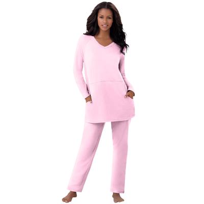 Plus Size Women's 2-Piece Lounge Set by Dreams & Co. in Pink (Size M) Pajamas
