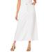 Plus Size Women's Complete Cotton A-Line Kate Skirt by Roaman's in White Denim (Size 18 W)