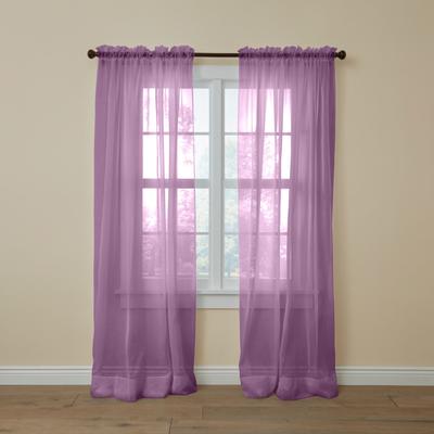 BH Studio Sheer Voile Rod-Pocket Panel Pair by BH Studio in Lavender (Size 120