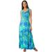 Plus Size Women's Stretch Cotton Tank Maxi Dress by Jessica London in Ocean Print (Size 18/20)