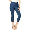 Plus Size Women's Comfort Waist Stretch Denim Capris by Jessica London in Medium Stonewash (Size 24) Pull On Jeans Stretch Denim Jeggings