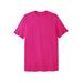 Men's Big & Tall Lightweight Longer-Length Crewneck T-Shirt by KingSize in Electric Pink (Size XL)