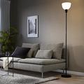 Ikea Hektogram Floor uplighter, Glossy White lampshade That directs Light Upwards and Spreads a diffused, Pleasant Light Around a Room [Black/White]