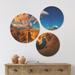 East Urban Home Designart 'Reflection Canyon Lake Powell' Landscape Wood Wall Art Set Of 3 Circles Wood in Brown | 34 H x 44 W x 1 D in | Wayfair