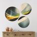 East Urban Home Designart 'Glittering Yellow Pattern' Abstract Wood Wall Art Set Of 3 Circles Wood in Brown/Yellow | 34 H x 44 W x 1 D in | Wayfair