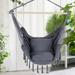 Dakota Fields Ellerie Chair Hammock Cotton in Gray/Black, Size 45.0 H x 39.4 W in | Wayfair 1BA56308748D4EE4B18A90E105822565