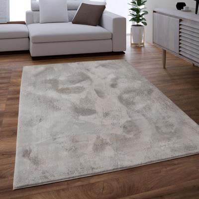 Teppich Wohnzimmer Kunstfell Shaggy Hochflor Waschbar In Waschmaschine Soft Uni Grau 160x230 cm