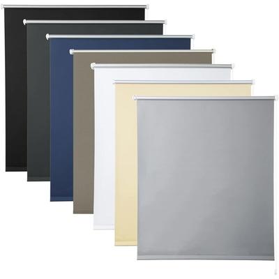WOLTU Verdunklungsrollo ohne Bohren Grau, Thermorollo Klemmfix Fensterrollo Seitenzugrollo easyfix Image