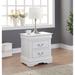 Louis Philippe Solid Pine Nightstand with 2 Drawers & Brushed Nickel Metal Handle