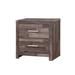 Juniper Solid Pine Nightstand with 2 Drawers, Wooden Frame with Plank Pattern