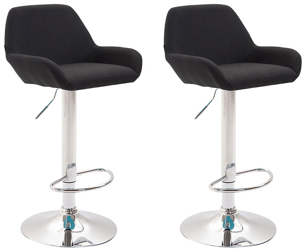 CLP 2er Set Barhocker Braga Stoff schwarz/chrom Image