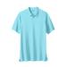 Men's Big & Tall Longer-Length Shrink-Less™ Piqué Polo Shirt by KingSize in Ice Blue (Size 6XL)